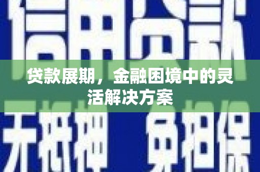 高密贷款展期，金融困境中的灵活解决方案