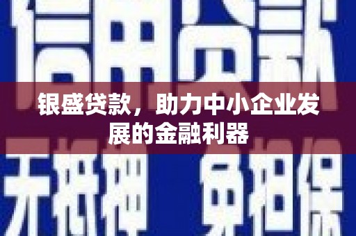 高密银盛贷款，助力中小企业发展的金融利器
