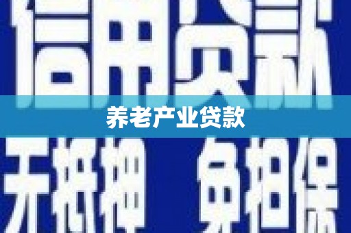高密养老产业贷款
